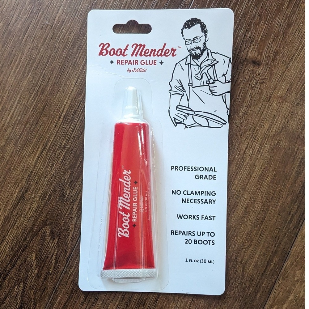 JobSite Boot‎ Mender Repair Glue Professional Grade Shoe Adhesive 1oz 30ml 54560